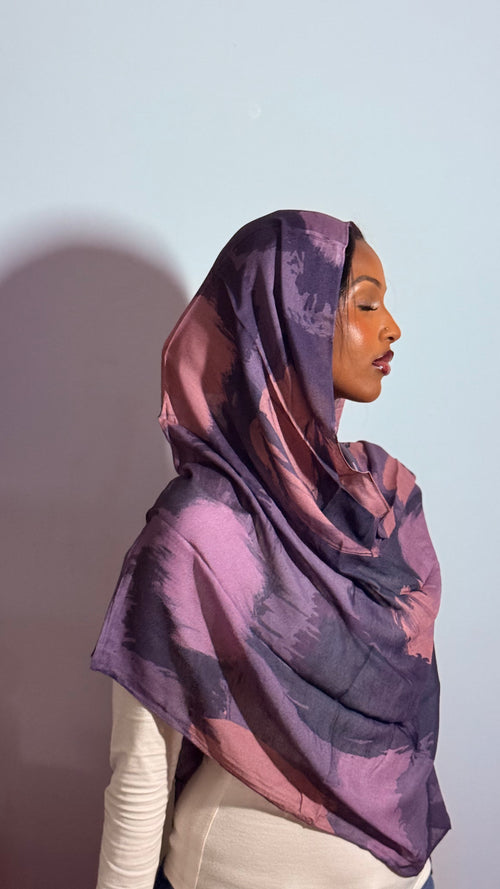 Berry Haze — Abstract Modal Hijab