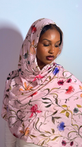 Blush Garden — Floral Modal Hijab
