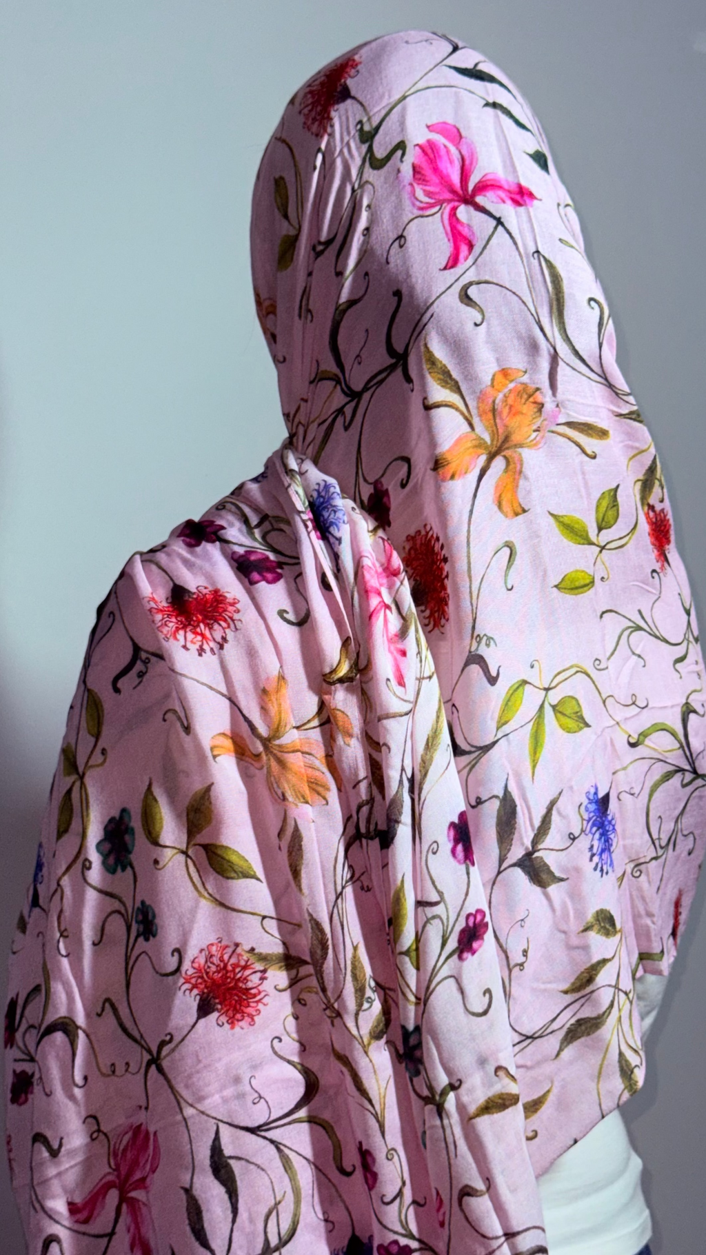 Blush Garden — Floral Modal Hijab