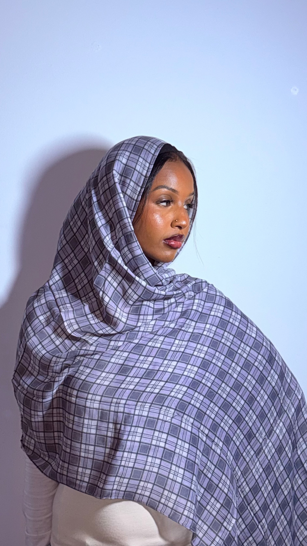 Ash Plaid Modal Hijab