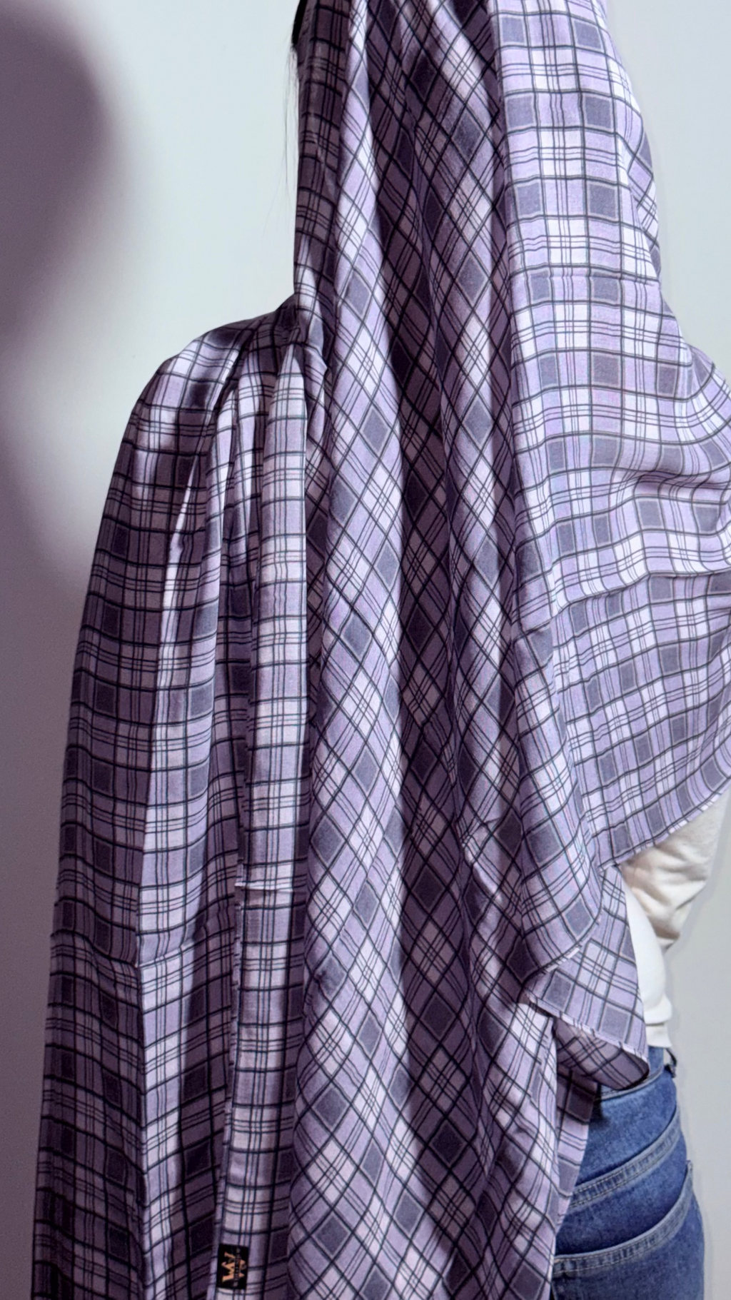 Ash Plaid Modal Hijab