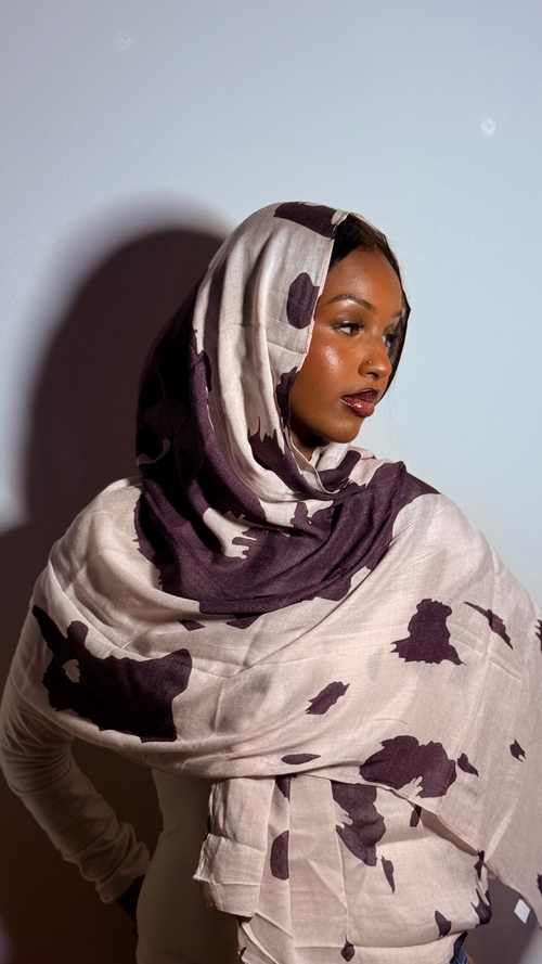 Mulberry Cow — Cow Print Modal Hijab